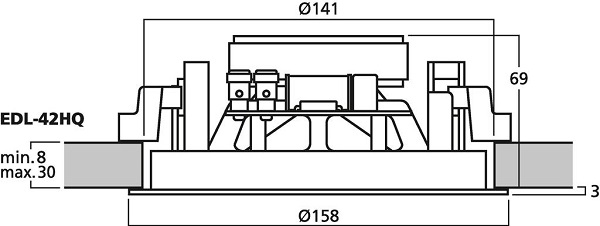 MONACOR EDL-42HQ Inbouwspeaker 100V