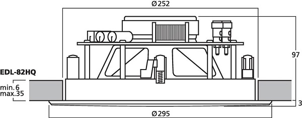 MONACOR EDL-82HQ Inbouwspeaker 100V