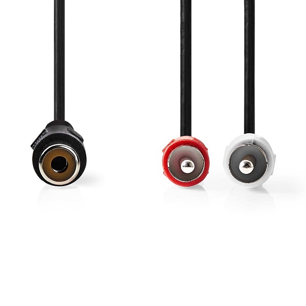 NEDIS CAGP24020BK02 Kabel 2x RCA Male en 1x RCA Female