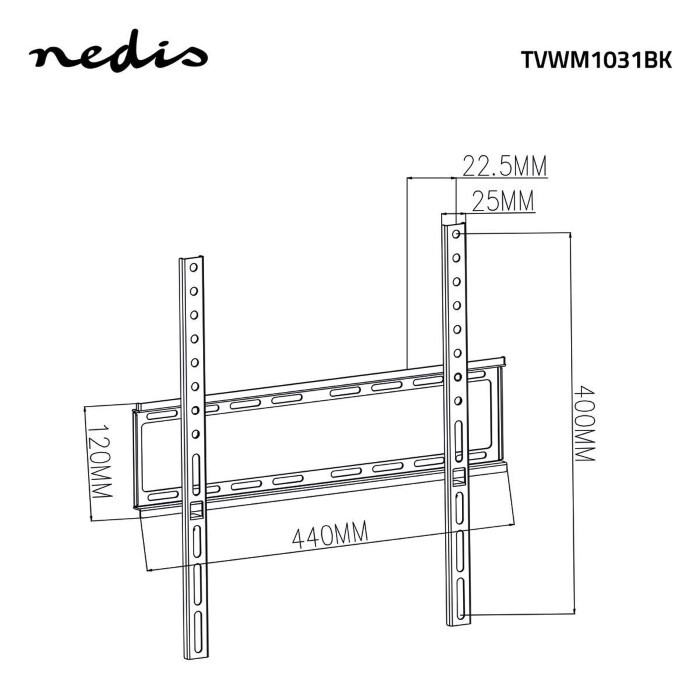 NEDIS TVWM1031BK Vaste TV Muurbeugel 23 tot 55 inch