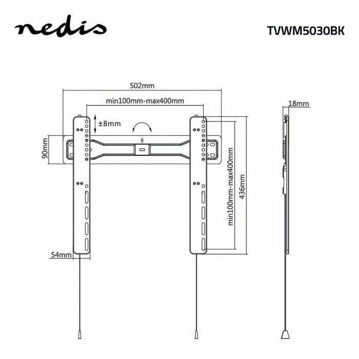 NEDIS Vaste TV-Muurbeugel 32 tot 55 inch