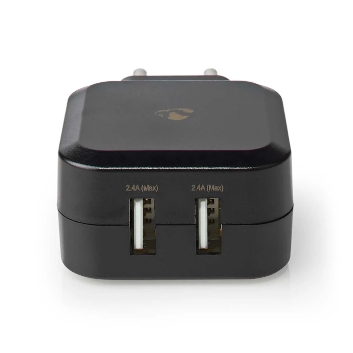 NEDIS WCHAU484ABK Oplader 24W - 2 x 2.4A - 2 Outputs USB-A