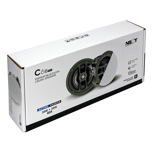 NEXT AUDIOCOM Set 2x C6B Pro Actieve plafondspeaker