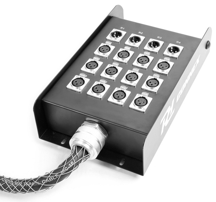 RH CONNEX CX160 STAGE SNAKE 12-IN 4-OUT XLR 15 Meter