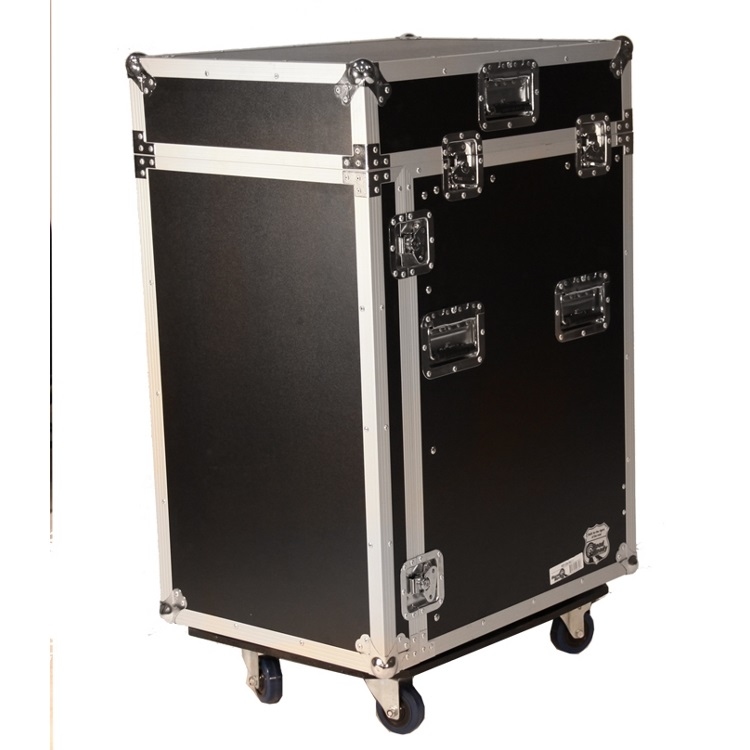 ROAD READY 12u slant mixer rack / 14u verticaal rack