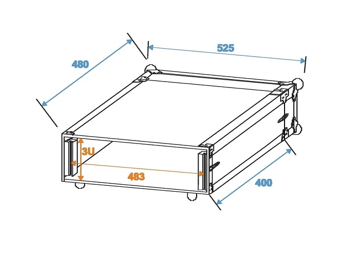 ROADINGER Effect Rack / Flightcase 3U 19 inch