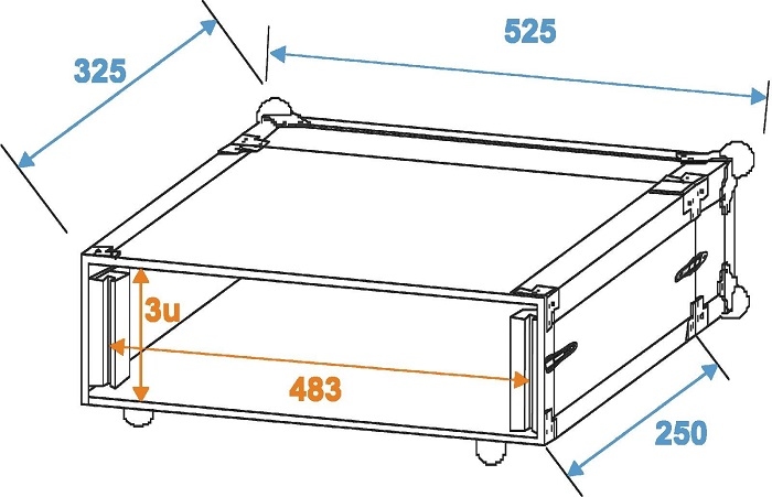 ROADINGER Effect Rack / Flightcase 3U 19 inch