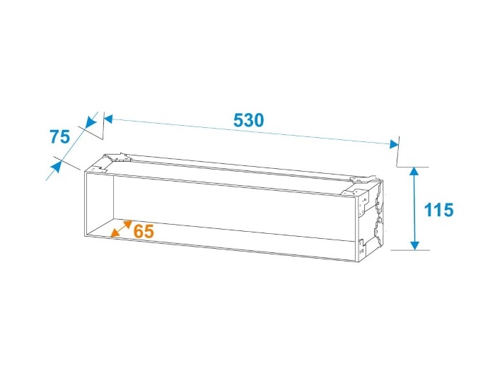 ROADINGER Flightcase Pro-versie 25 cm inbouwdiepte 2 HE
