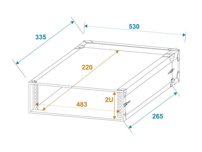 ROADINGER Flightcase Pro-versie 25 cm inbouwdiepte