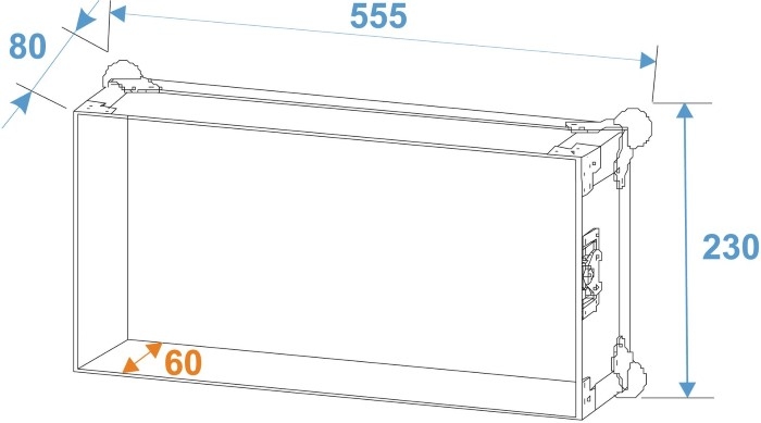 ROADINGER Flightcase Pro-versie 45 cm inbouwdiepte 4HE