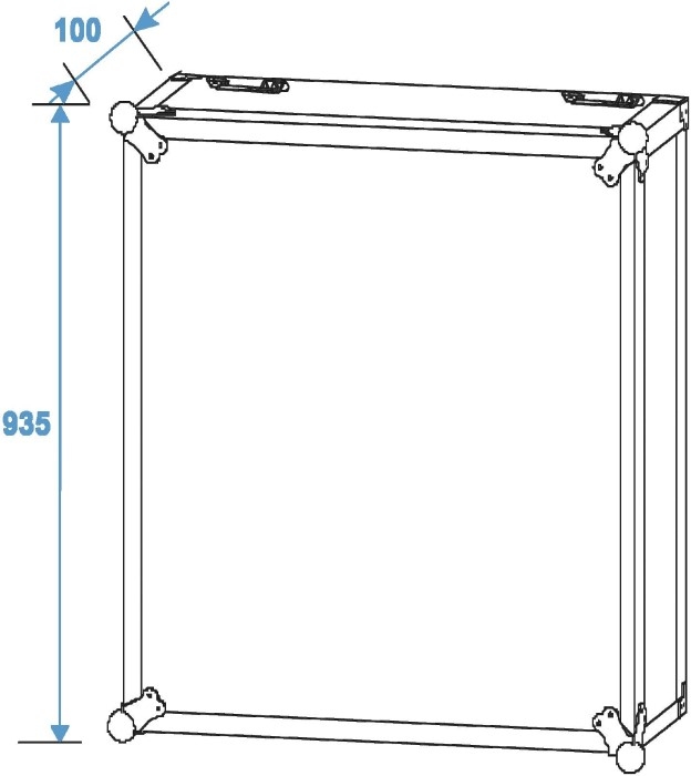 ROADINGER Flightcase Pro-versie met wielen 20 HE
