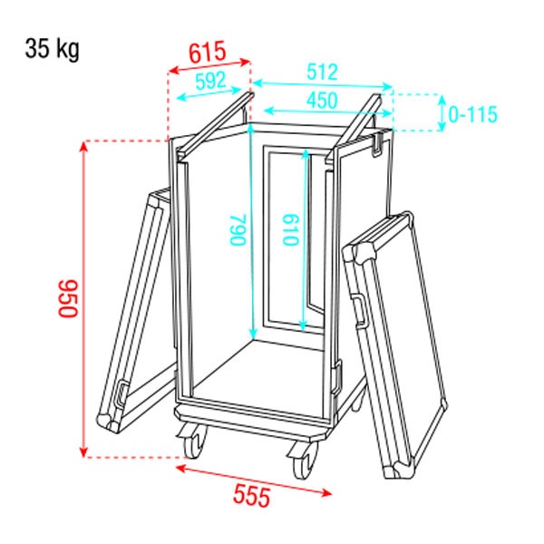 SHOWGEAR D7386B Combi Case - 16 + 12U