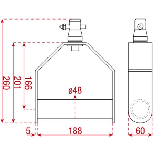 SHOWGEAR Rigging single downrigger zwart (FT/FQ)