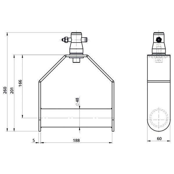 SHOWGEAR Rigging single downrigger zwart (FT/FQ)