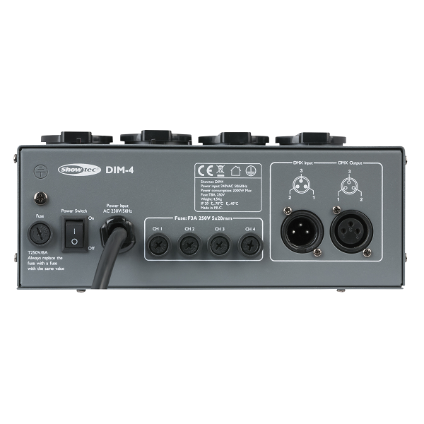 SHOWTEC DIM-4 4 kanaals dimmer pack, 3 A per kanaal