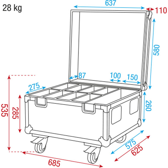 SHOWTEC Flightcase for 8x Compact Par 7/18