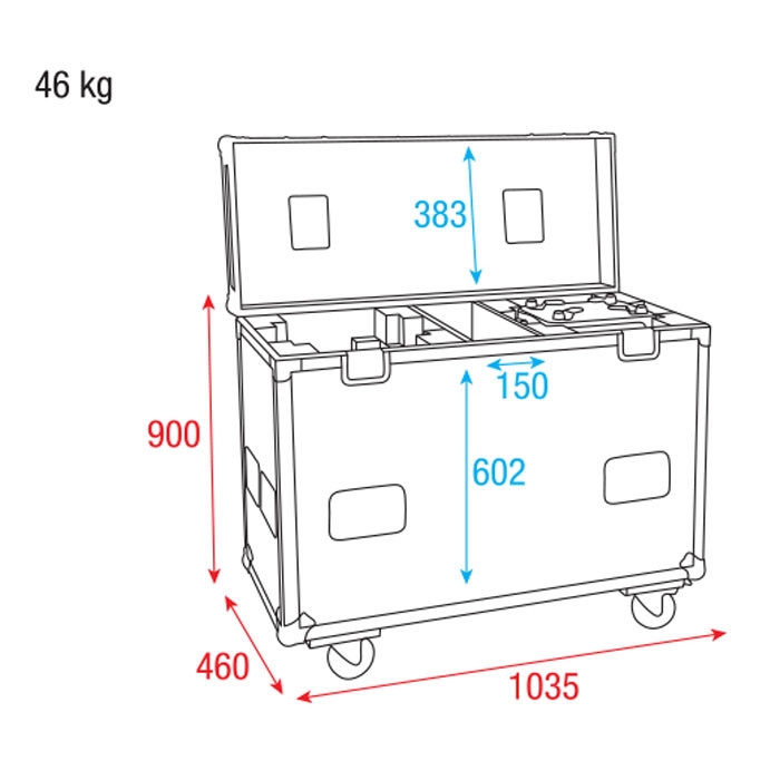 SHOWTEC Flightcase voor 2x Phantom 12R Hybrid Moving Heads