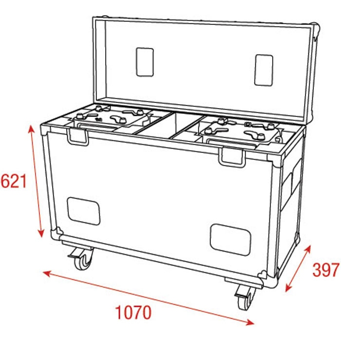 SHOWTEC Flightcase voor 2x Phantom 250 Spot Moving Heads
