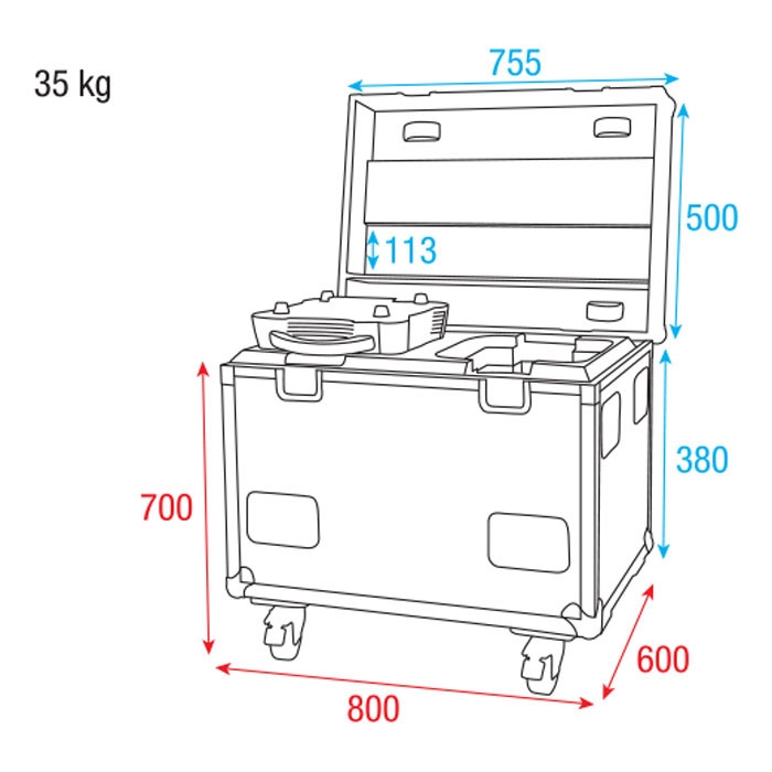 SHOWTEC Flightcase voor 2x Phantom 280 Hybrid Moving Heads