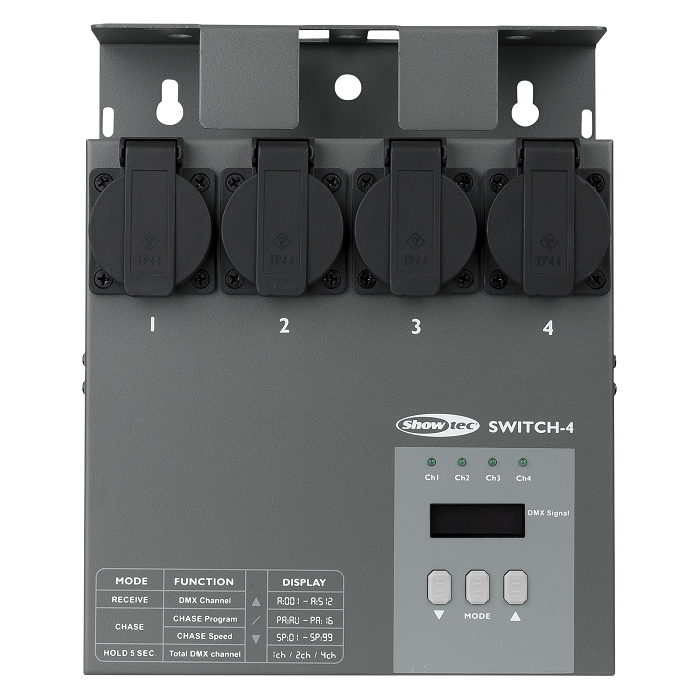 SHOWTEC MultiSwitch DMX-512 4-kanaals schakelpack