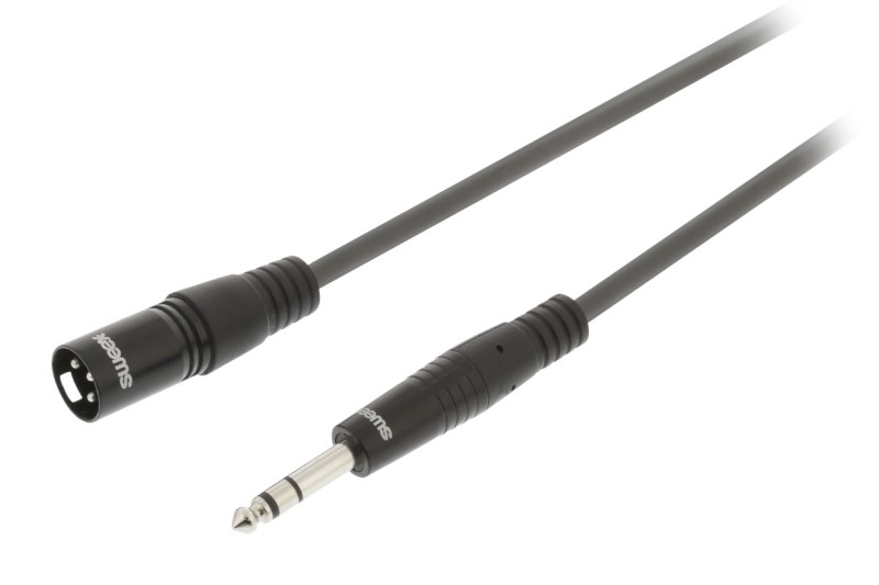 SWEEX LR Stereokabel XLR 3-Pins Male - 6.35 mm Male 3 meter