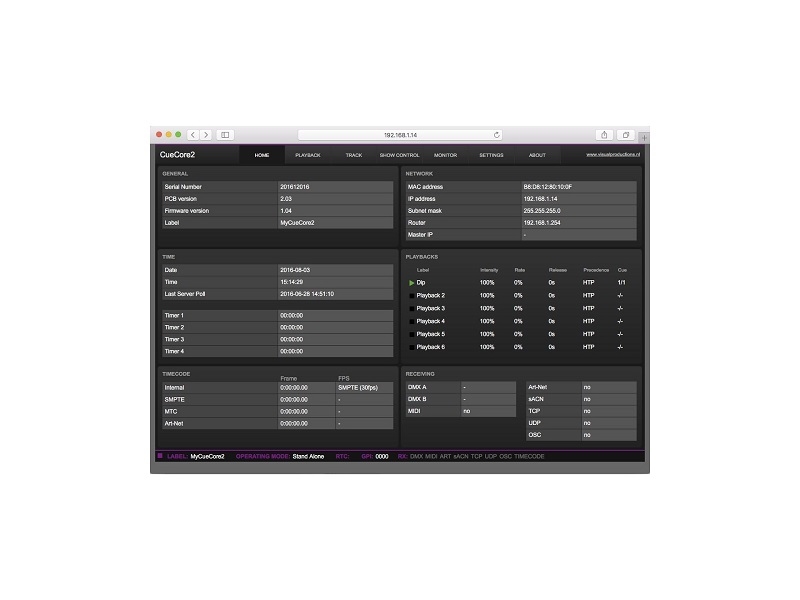 VISUAL PRODUCTIONS CueCore2 DMX Interface