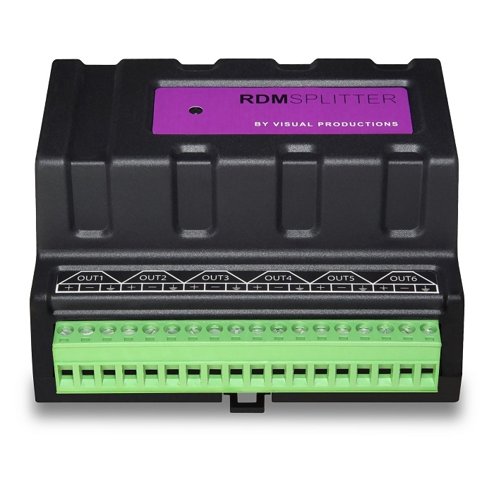 VISUAL PRODUCTIONS DMX Splitter 1 in / 6 out DIN Rail