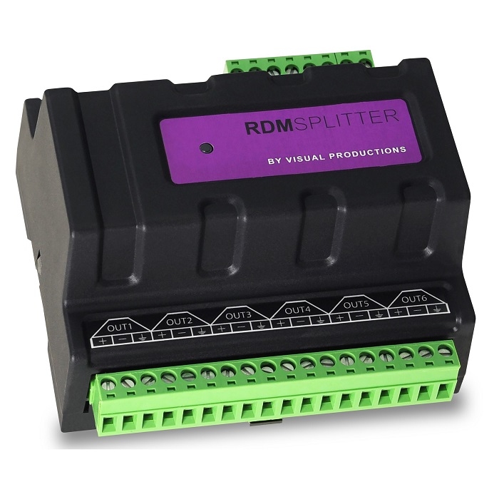 VISUAL PRODUCTIONS DMX Splitter 1 in / 6 out DIN Rail