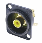 NEUTRIK NF2D-B-4 RCA Zwart Chassisdeel Geel