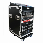 ROAD READY 12u slant mixer rack / 14u verticaal rack