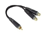KLOTZ Y-Cable Zwart 0,2 meter 1x RCA + 2x RCA-socket