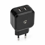 NEDIS WCHAU484ABK Oplader 24W - 2 x 2.4A - 2 Outputs USB-A