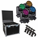 JB SYSTEMS Pack Intruder 4 Set 4x Intruder RGBW LED Wash inc. Flightcase