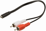 Verloopkabel VLAP22255B02 Tulp (2x) - 3,5mm Jack Fem. 0,2m