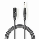 NEDIS Gebalanceerde XLR-Audiokabel: XLR 3-Pins - 6.35mm