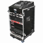 ROAD READY 11u slante rack / 16 unit verticaal rack