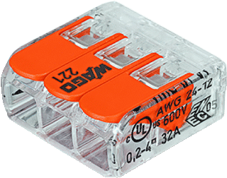 WAGO 221-413 Compact Lasklem 3 klemposities - Doos 50 stuks