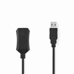 NEDIS CCGP60EXTBK100 USB 2.0 Kabel - A Male - A Female Zwart