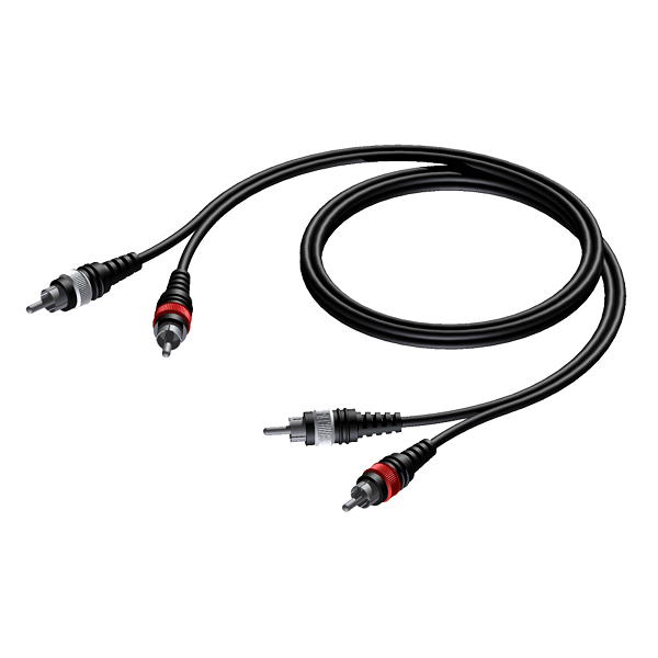 PROCAB CAB800 Signaalkabel 2x RCA Male naar 2x RCA Male